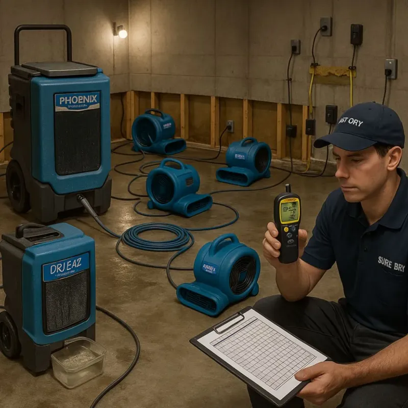 Structural Drying and Dehumidification process in Ceiba, PR